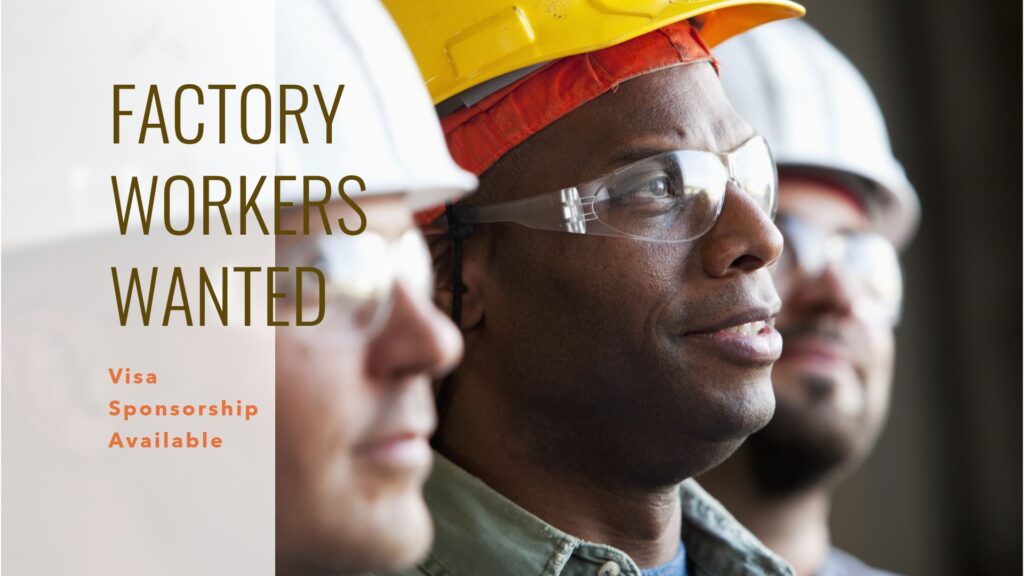Factory workers Job in Australia With Visa Sponsorship