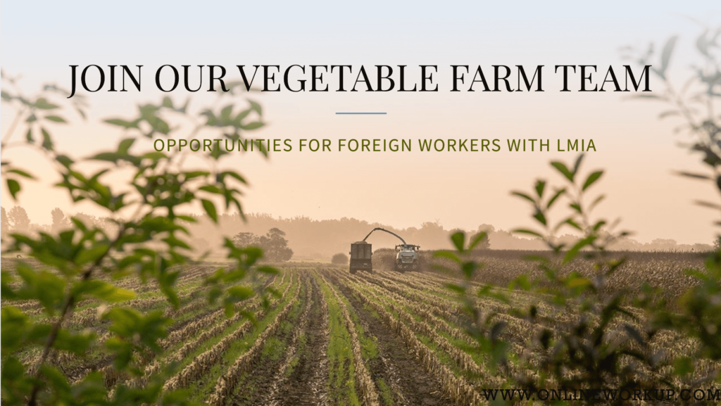 Vegetable Farm Workers Job in Canada For Foreigners with LMIA