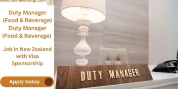Duty Manager (Food & Beverage) Job in New Zealand with Visa Sponsorship
